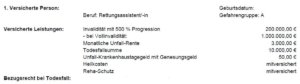 Unfallversicherung für Rettungsassistenten